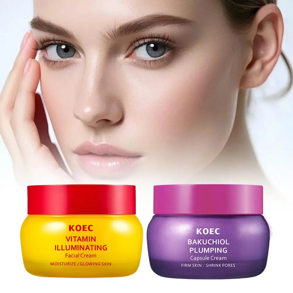 KOEC Bakuchiol & Vitamin Complex Korean Skincare Kit — Bakuchiol & Vitamin C — Serum texture on fingertips