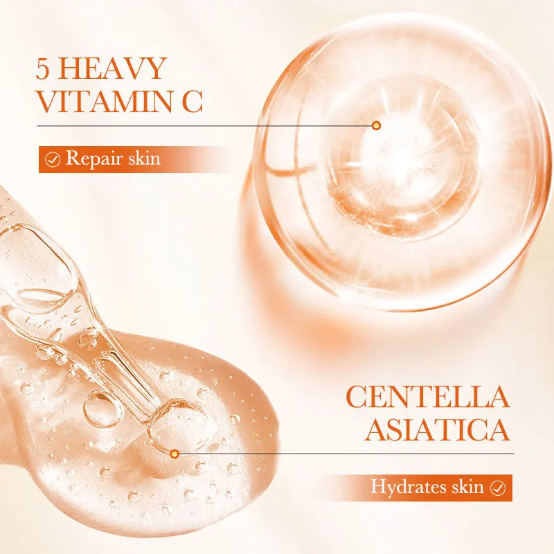 Vitamin C facial serum bottle with hydrating and brightening skincare formula
