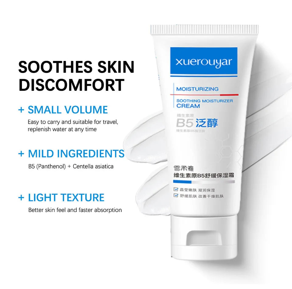 XUEROUYAR B5 Panthenol Barrier Repair Cream — B5 & Panthenol — Before and after barrier repair results