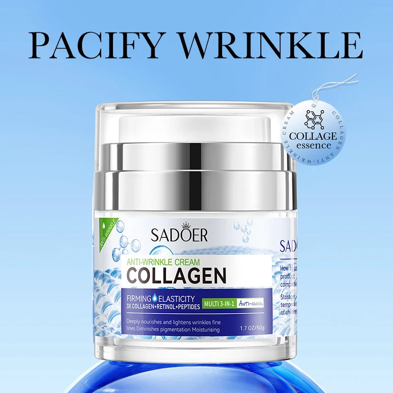 Vitamin C collagen brightening face cream jar for moisturizing, hydrating and firming facial skin