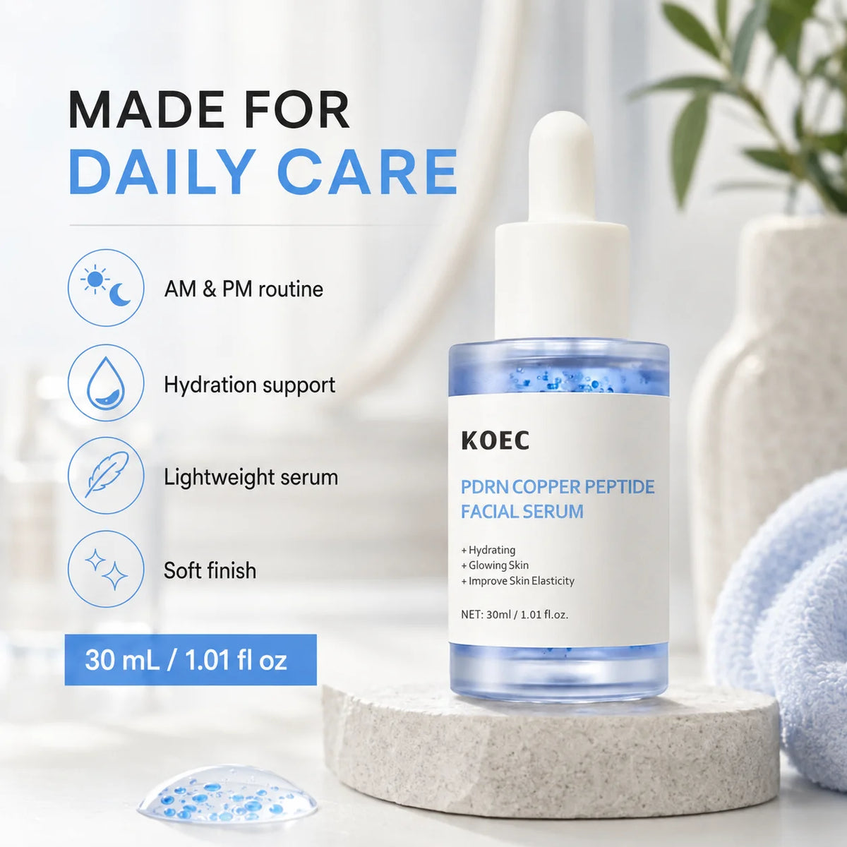 KOEC PDRN Copper Peptide Facial Serum — 30 ml — product gallery image 3