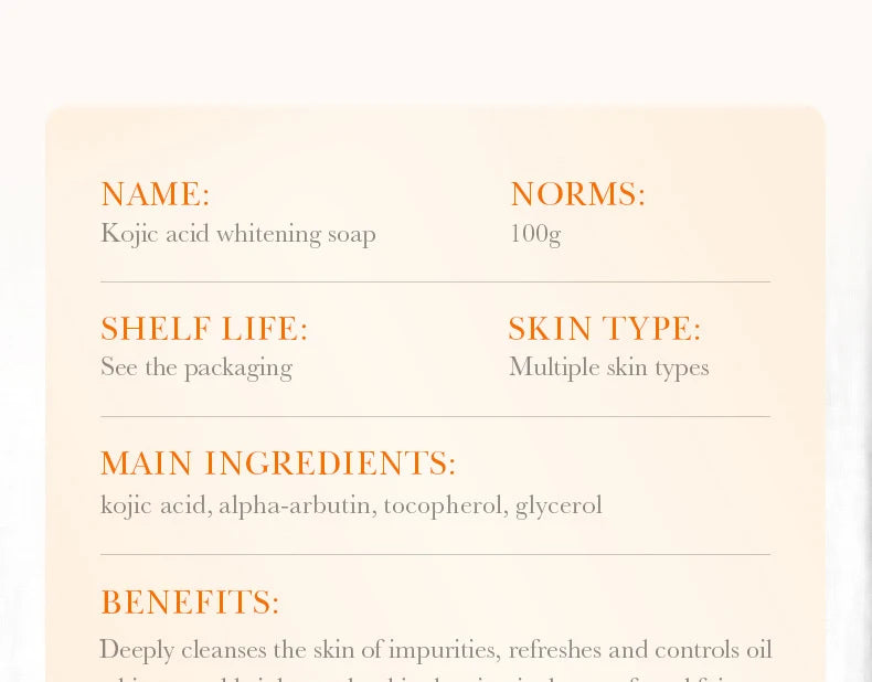Handmade soap bar formulated with kojic acid for oil-control and cleansing