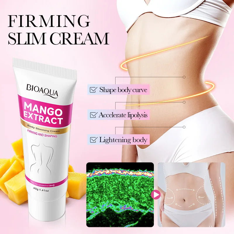 BIOAQUA Niacinamide Cellulite Firming Slimming Cream — Niacinamide — Tube front view with BIOAQUA branding close-up