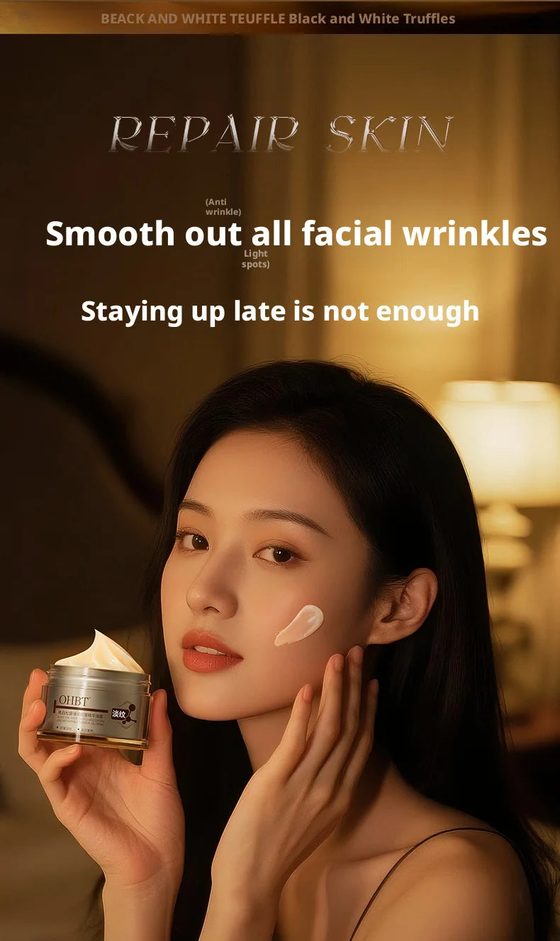 OHBT Black and White Loose Face Cream tightens, anti-wrinkle, reduces fine lines, removes yellowing, hydrates and moisturizes