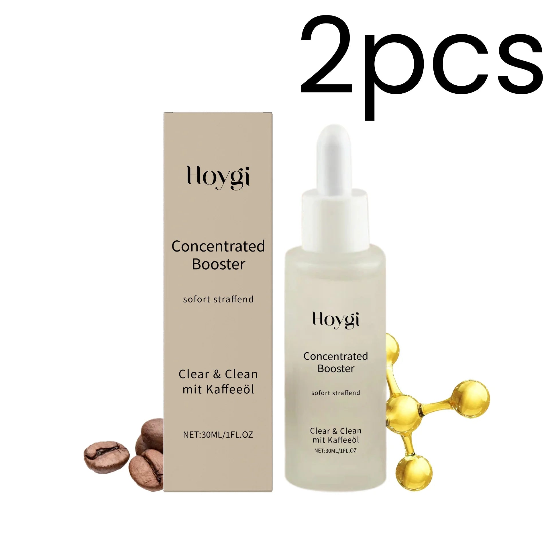HOYGI — Coffee Oil Booster Serum — Dropper bottle with cap detail