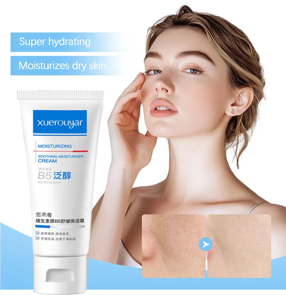 XUEROUYAR B5 Panthenol Barrier Repair Cream — B5 & Panthenol — Cream applied on skin barrier repair demo