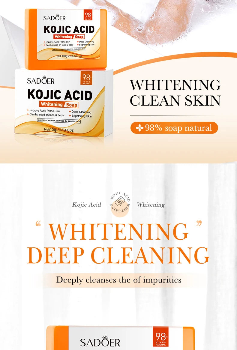 Handmade kojic acid soap bar for oil control and cleansing
