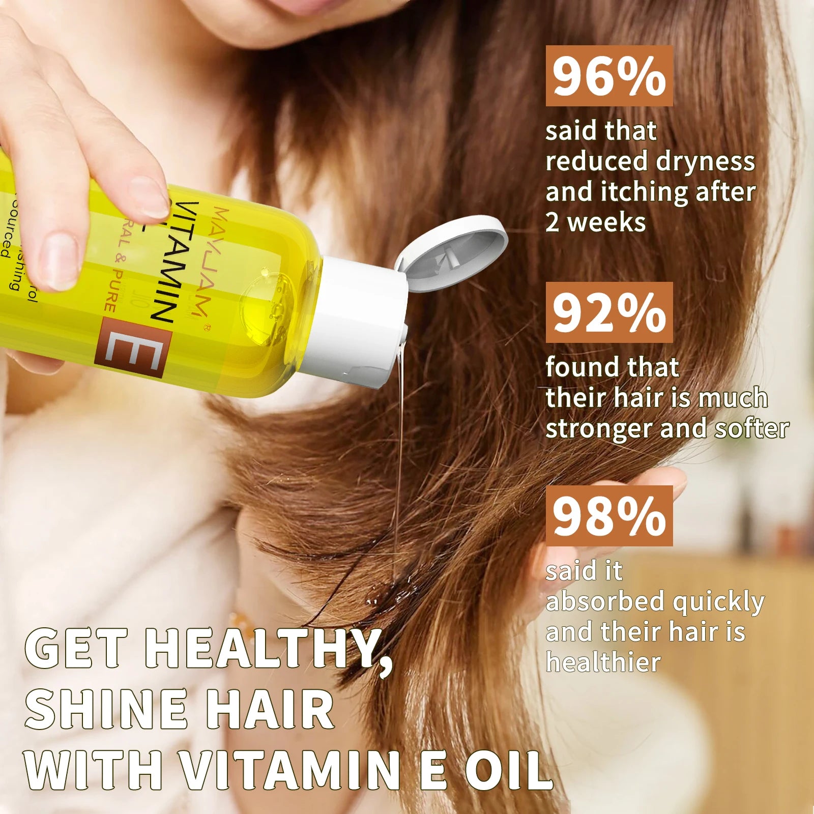 Vitamin E facial oil in dropper bottle for brightening and moisturizing skin