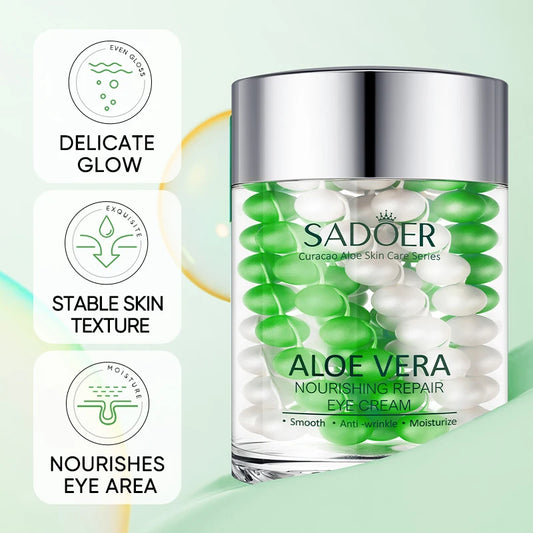 SADOER Aloe Vera Eye Cream Moisturizing Depuffing Dark Circle-Fading & Wrinkle-Smoothing Eye Skin Care