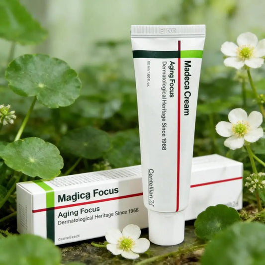 Centellian 24 Madeca Cream Whitening Moisturizer — Madeca & Centella Asiatica — Tube front view with branding close-up