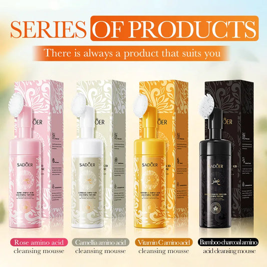 SADOER Vitamin C Deep Cleansing & Brightening Face Wash Foam - Moisturizing, Whitening & Pore-Refining Facial Cleanser