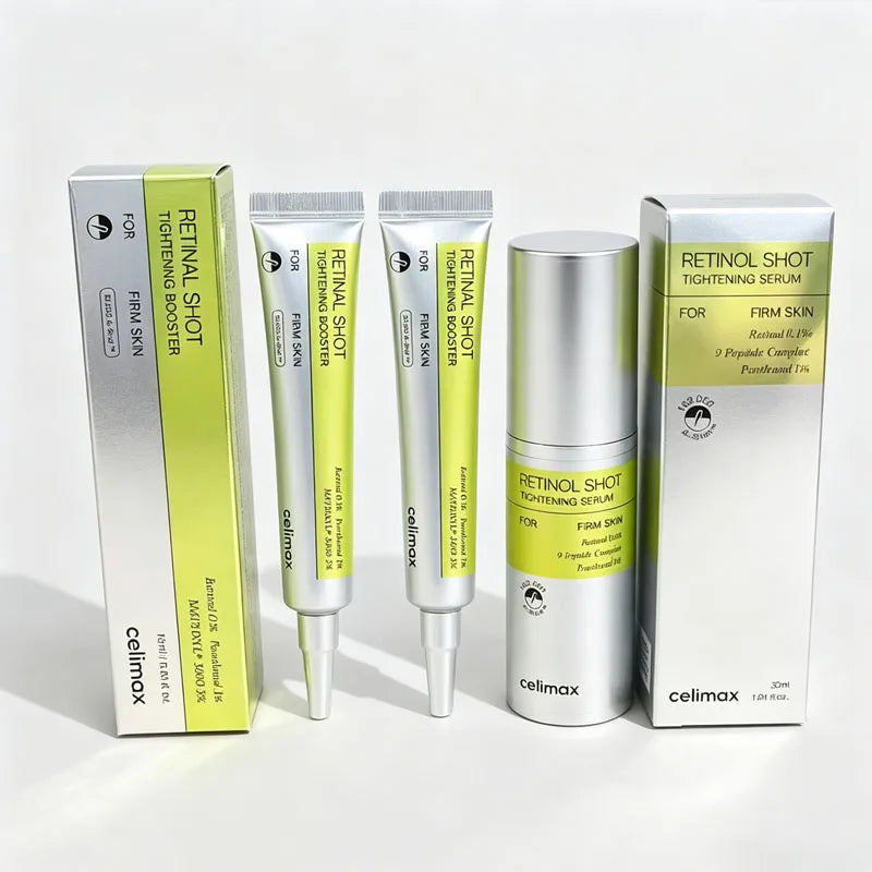 Celimax Retinol Firming Eye Cream & Noni Fruit Ampoule — Retinol & Noni — Noni ampoule applied on skin brightening demo