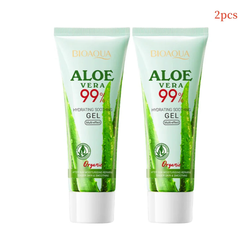 Aloe vera hydrating gel product packaging for face and body
