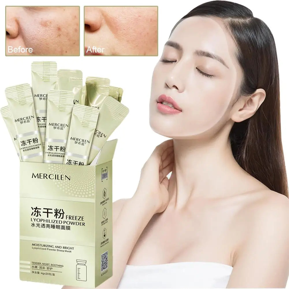 MERCILEN Collagen Brightening Sleeping Mask — Collagen — Mask applied on face overnight demo