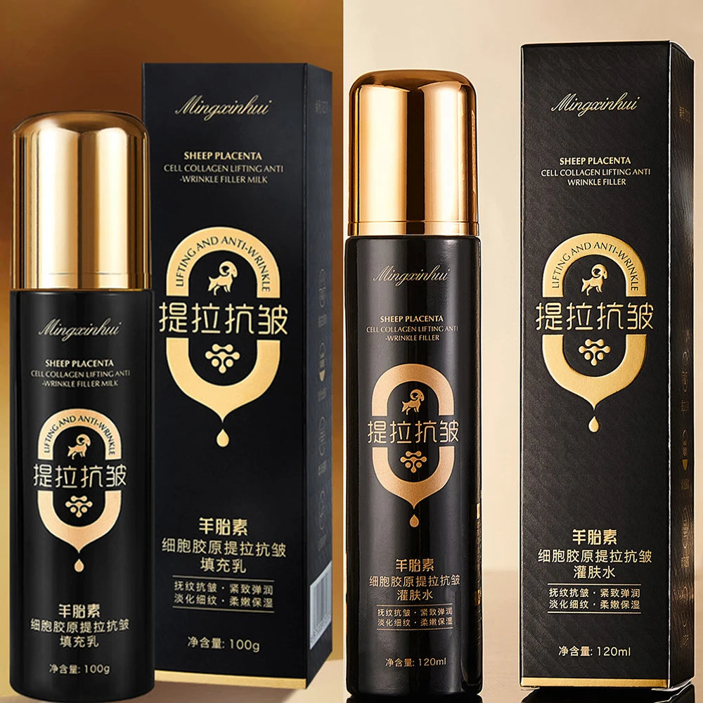 Caviar Collagen Anti Wrinkle Face Lotion Tightening Lifting Face Care Toner Moisturizing Oil Control Beauty korean skin care Set