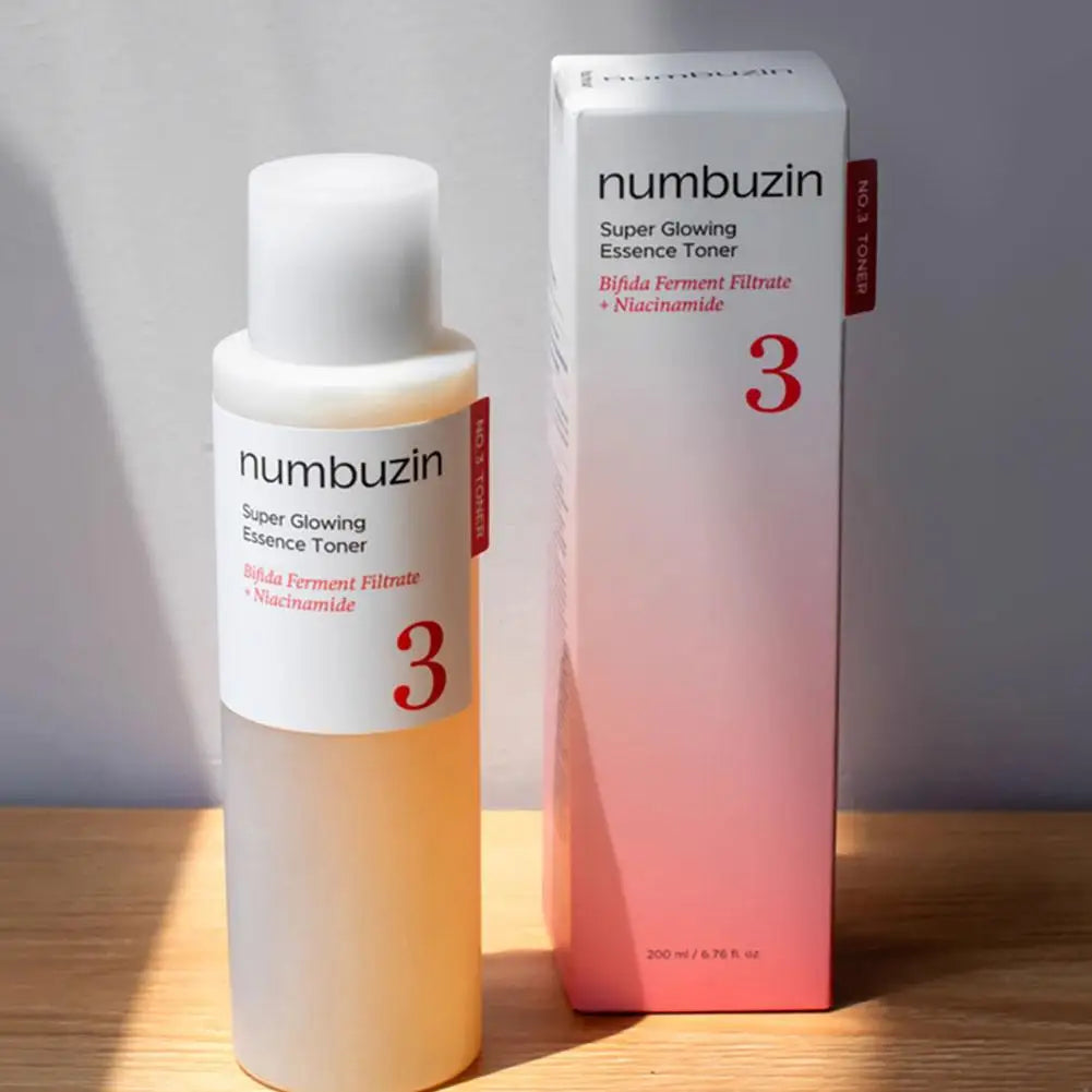 NUMBUZIN No.3+ Super Glowing Niacinamide Serum Toner — Niacinamide — Bottle front view with NUMBUZIN branding