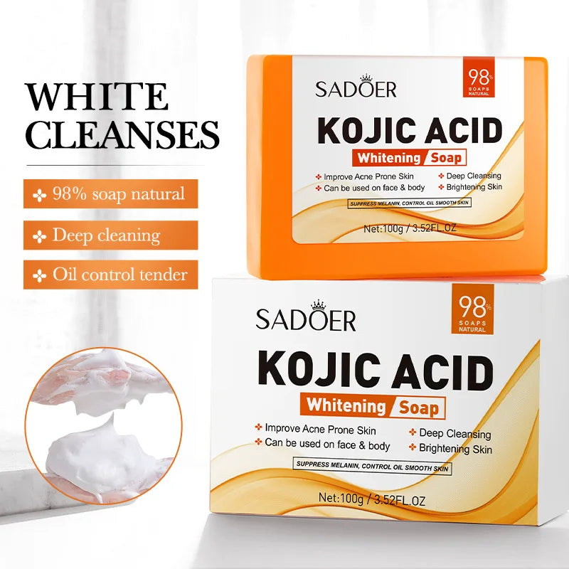 Handmade kojic acid soap bar for oily skin with oil-control cleansing benefits
