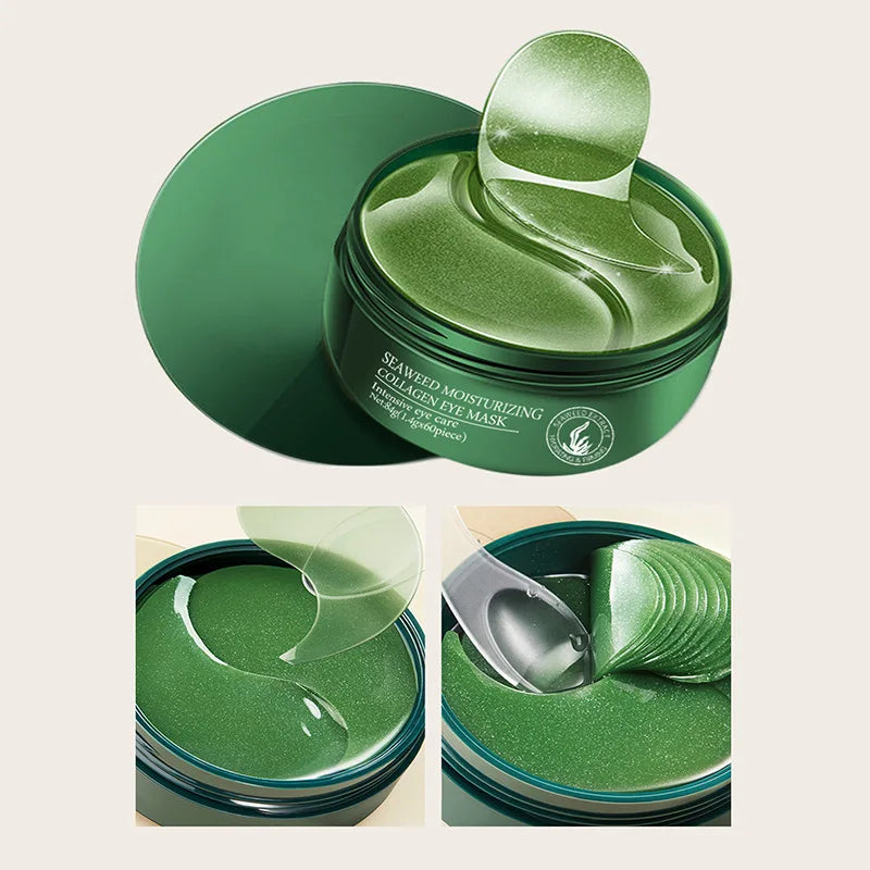Seaweed collagen niacinamide firming eye mask jar with cream texture