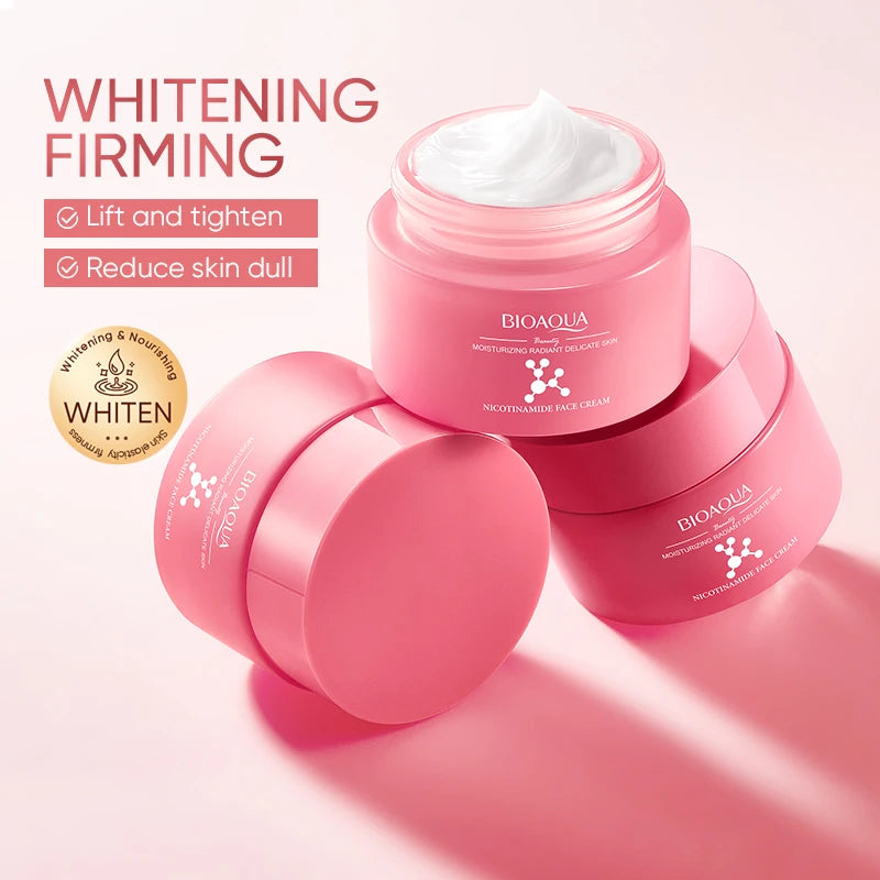 BIOAQUA Nicotinamide Snail Collagen Face Cream — Nicotinamide & Snail Collagen — Before and after firming results