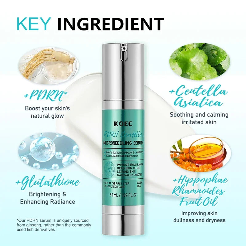 PDRN microneedle serum set with complete skincare ampoules