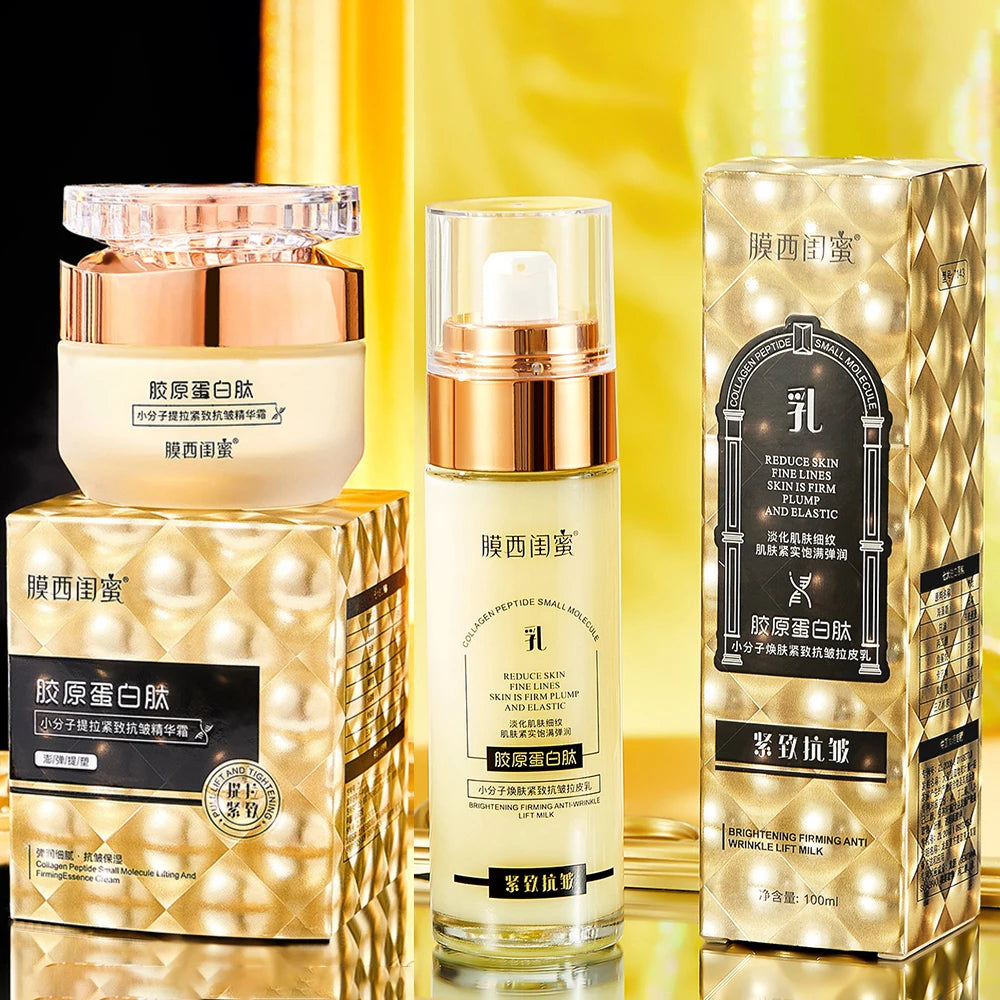 Caviar Collagen Anti Wrinkle Face Lotion Tightening Lifting Face Care Toner Moisturizing Oil Control Beauty korean skin care Set