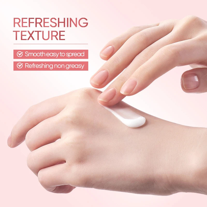 BIOAQUA Nicotinamide Snail Collagen Face Cream — Nicotinamide & Snail Collagen — Cream applied on skin firming demo