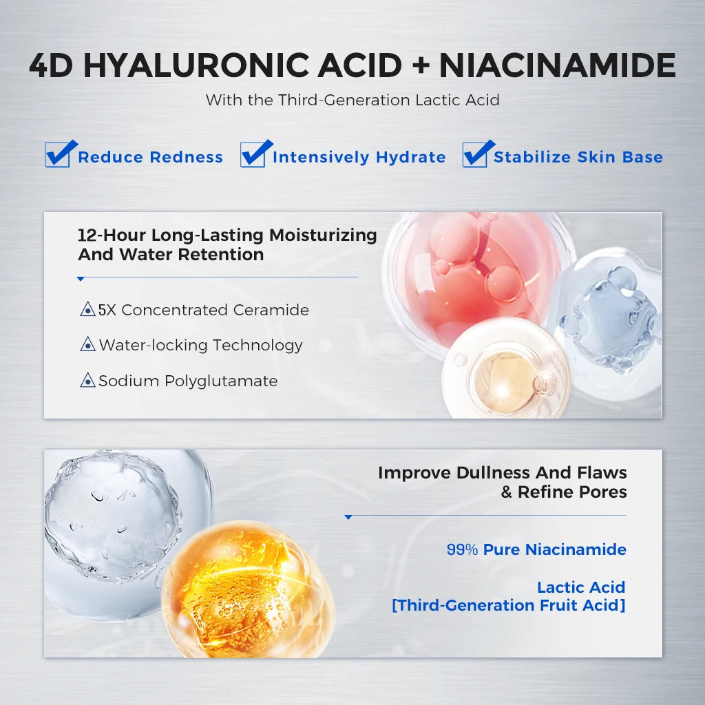 Moisturizing sheet mask for face with hyaluronic acid and niacinamide