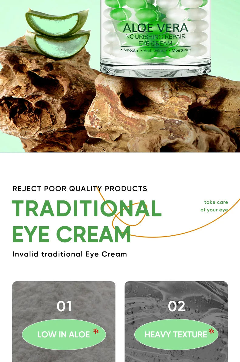 SADOER Aloe Vera Eye Cream Anti Dark Circles Eye Bags Remover Nourishing Moisturizing Firming Eyes Creams Skin Care Proudcts