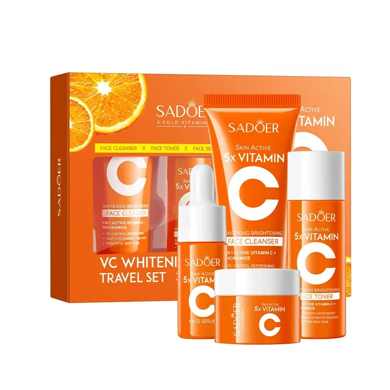 SADOER Vitamin C 5-Piece Skincare Set — Vitamin C — Before and after vitamin C brightening results