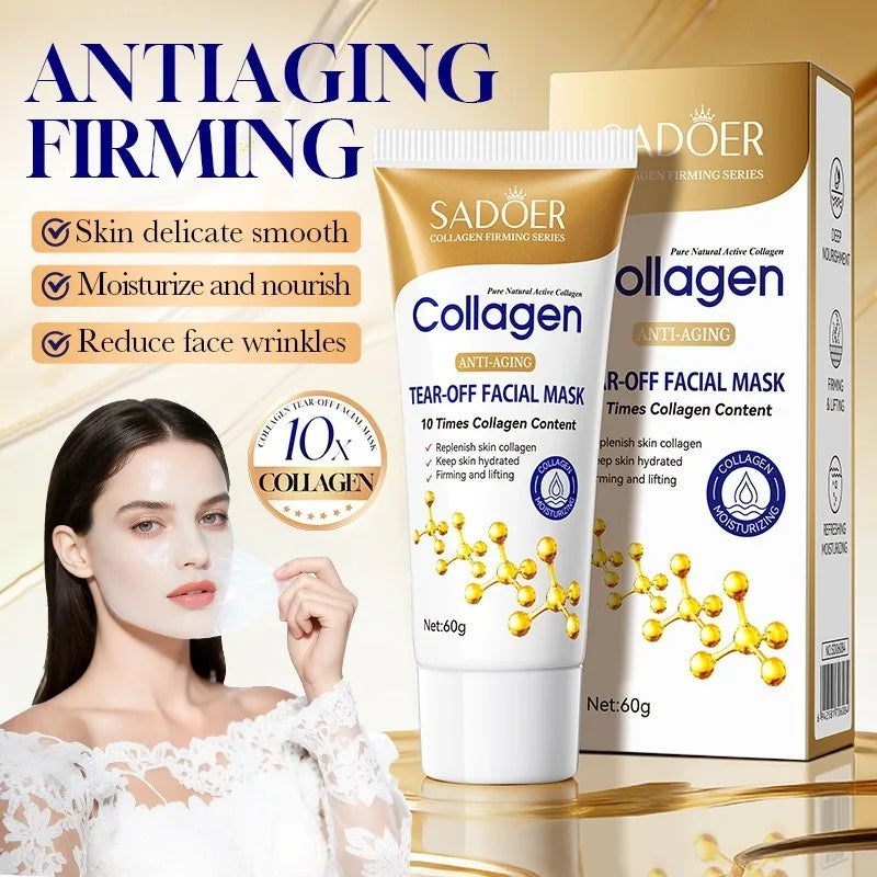 Collagen peel-off facial mask tube for firming and softening skin