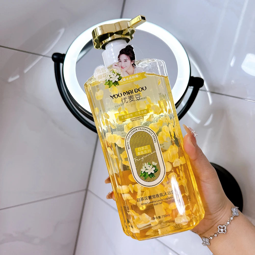 YUMAIDOO Mango Peach Bubble Shower Gel — Mango & Peach — Grape variant purple gel bottle close-up