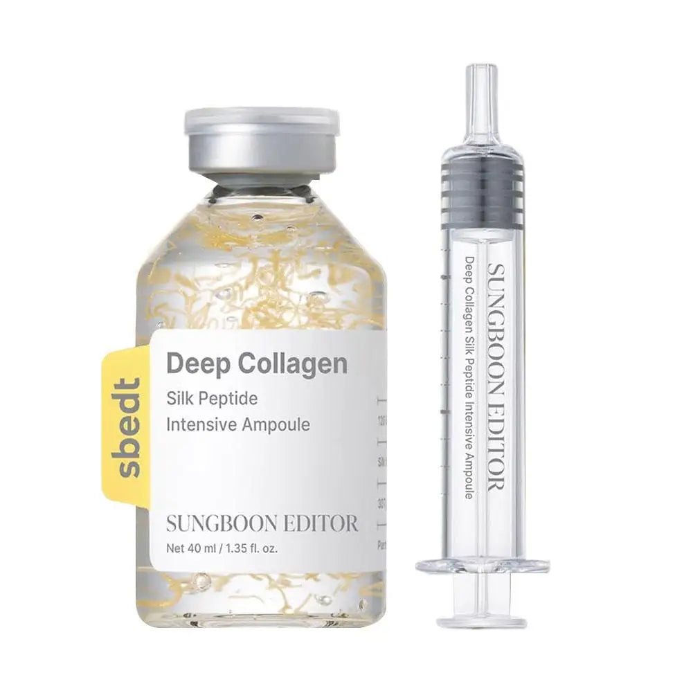 Deep collagen silk peptide ampoule serum bottle with skincare set for firming and lifting