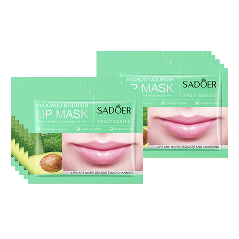 SADOER Fruit & Collagen Crystal Gel Lip Mask — Collagen & Fruit Extract — Lip mask patches variety display