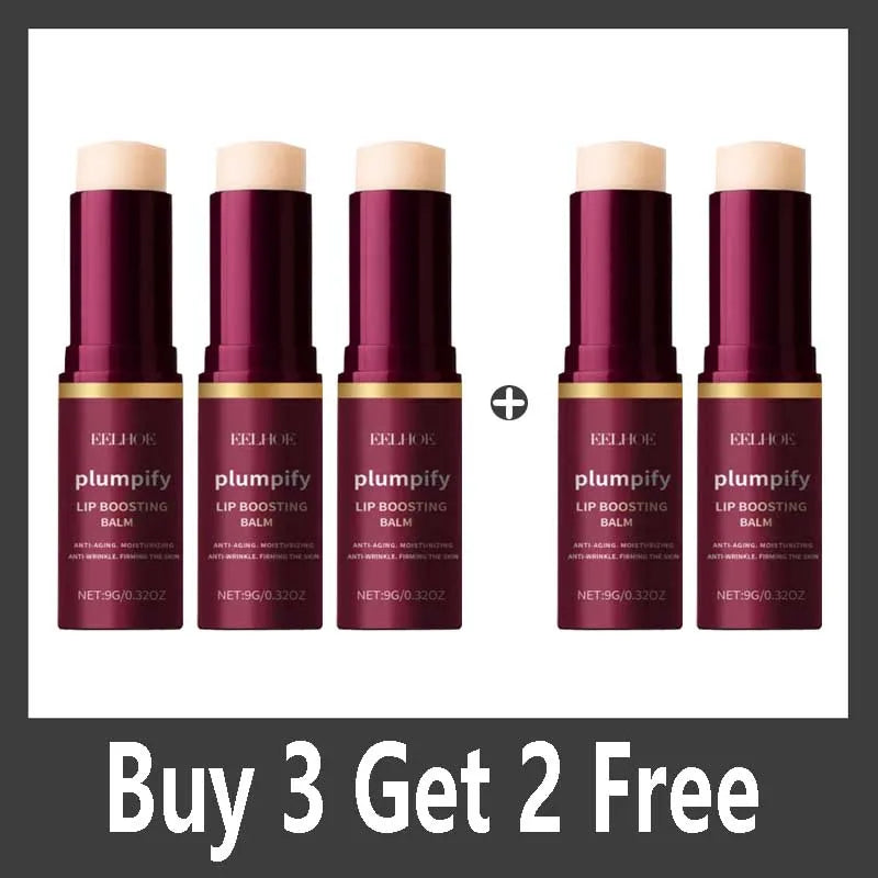 Moisturising lip balm tube designed to plump and boost lips