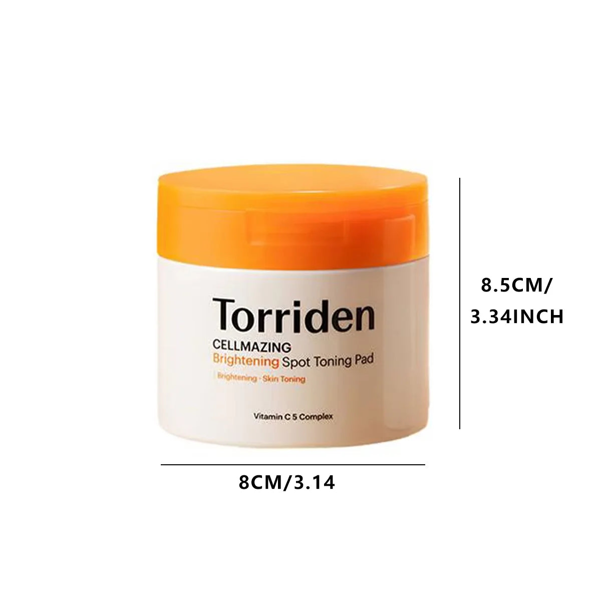 Vitamin C brightening spot toning pads in jar, 70 pre-soaked pads