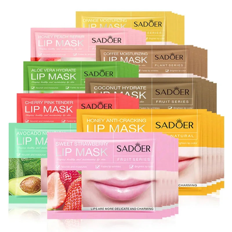 SADOER Fruit & Collagen Crystal Gel Lip Mask — Collagen & Fruit Extract — Lip mask patches in jar front view