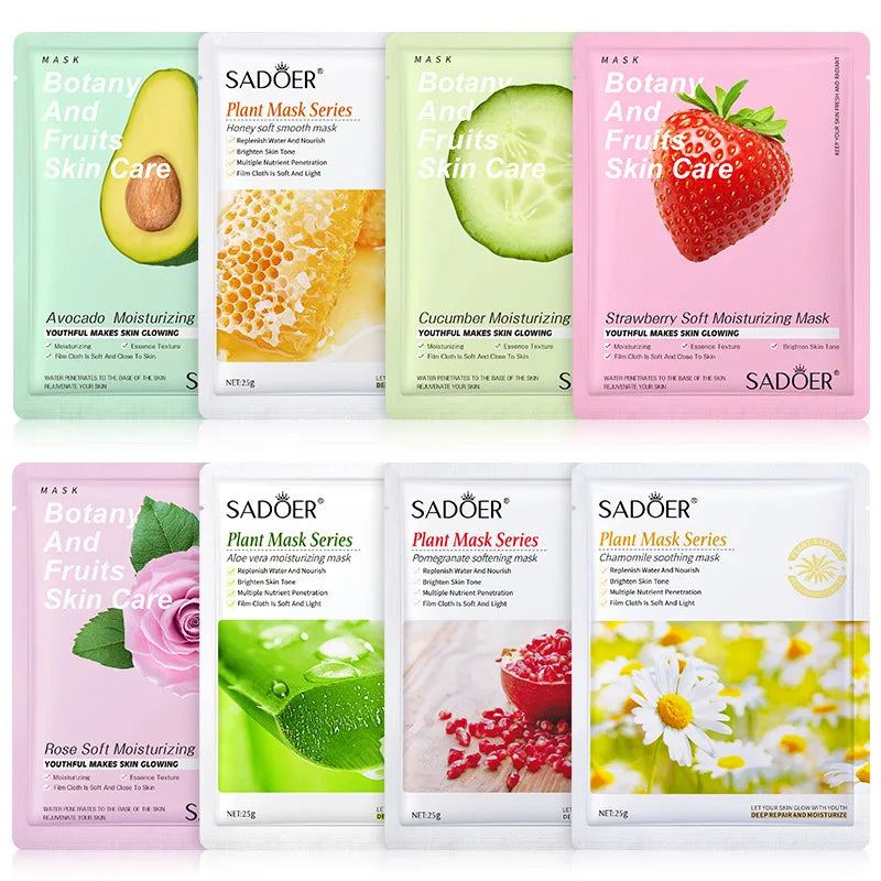 SADOER Fruit Extract Moisturizing & Brightening Facial Mask — fruit extracts — product on white background