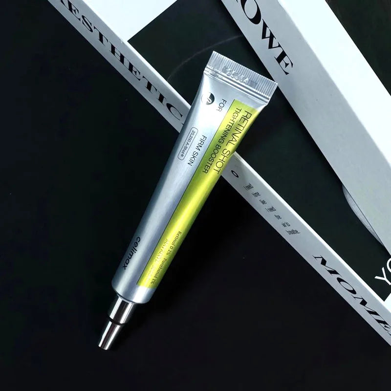Celimax Vita A Retinal Eye Cream — retinal + vitamin A — tube and box side by side on white background