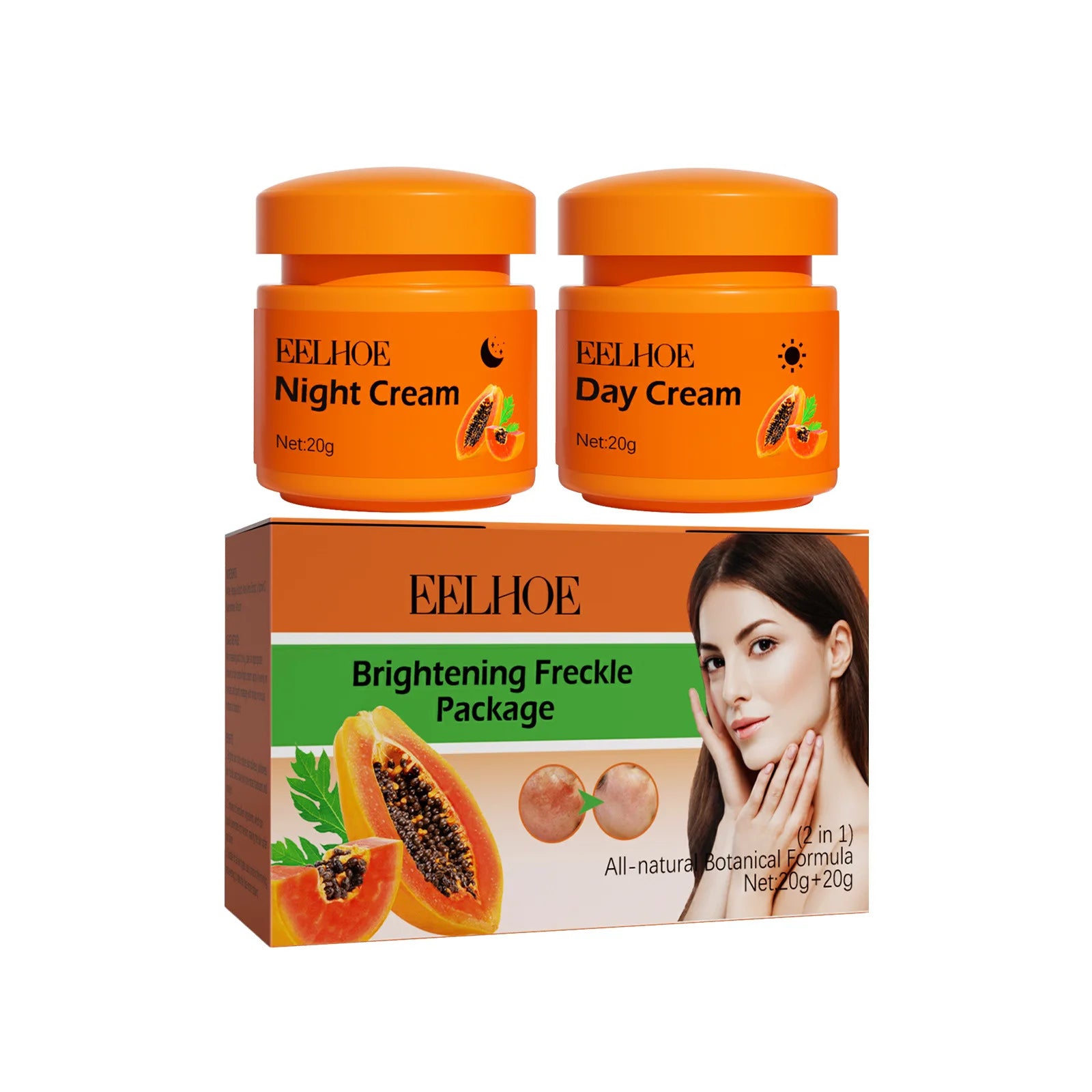 Jar of papaya brightening day and night face cream