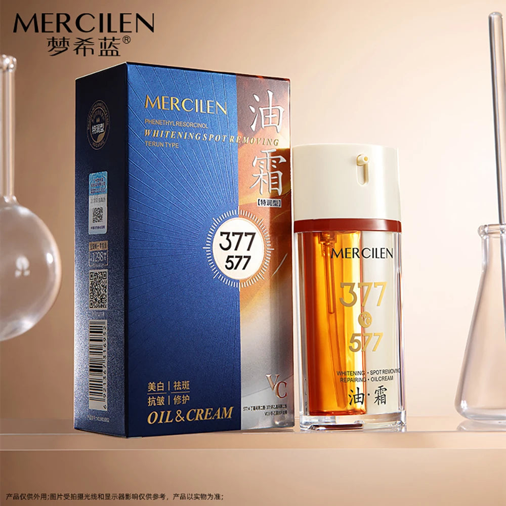 377 Skin Brightening Bubble Essence Oil Face Cream Oil Control Moisturizing Soothing Double Tube Light Oil Cream Korea Skincare