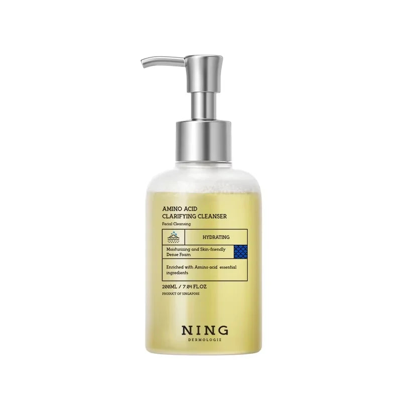 NING DERMOLOGIE Amino Acid Cleanser — amino acid + salicylic acid — side angle of cleanser tube