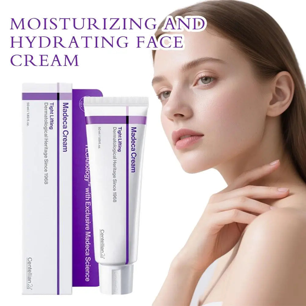 Anti-aging lifting face cream jar with TECA polypeptide complex for improved skin elasticity