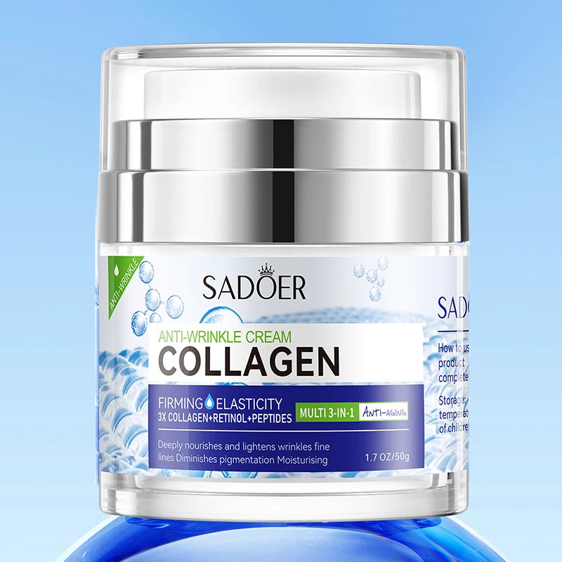 Vitamin C collagen face cream jar for brightening and hydration