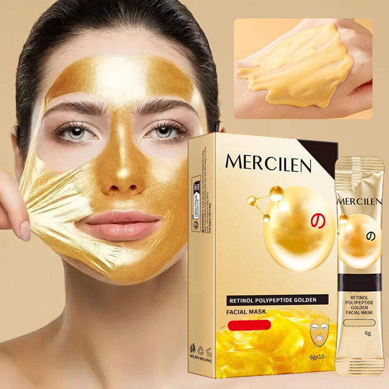 Moisturizing brightening collagen facial mask on white background