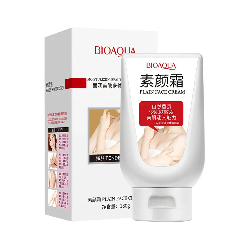BIOAQUA Snow White Niacinamide Brightening Body Cream — Niacinamide — White squeeze tube with red and black text on white background