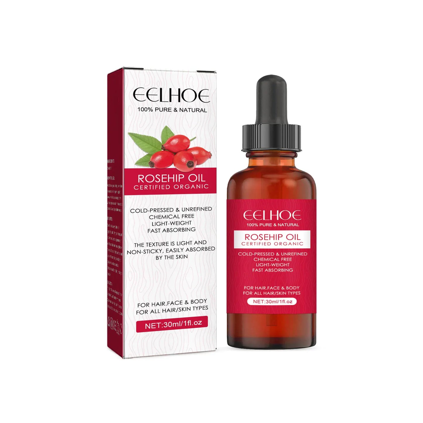 EELHOE — Rosehip Oil Serum — Skin brightening effect demonstration