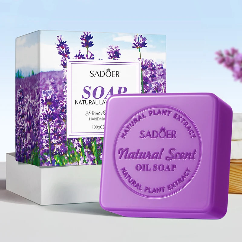Handmade lavender essential oil cleansing soap bar