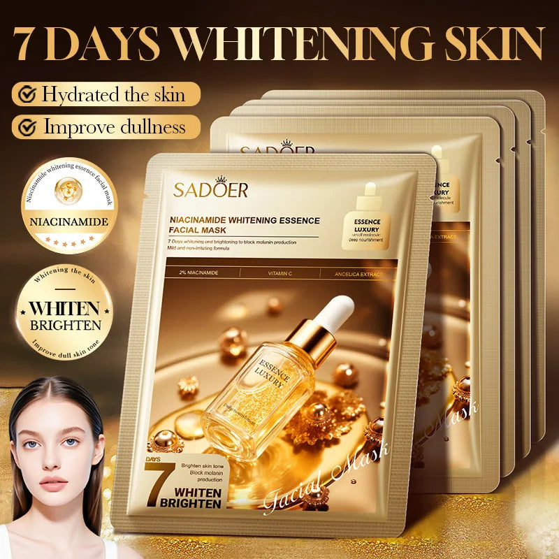 Brightening facial mask pack with niacinamide and vitamin C for 7 days