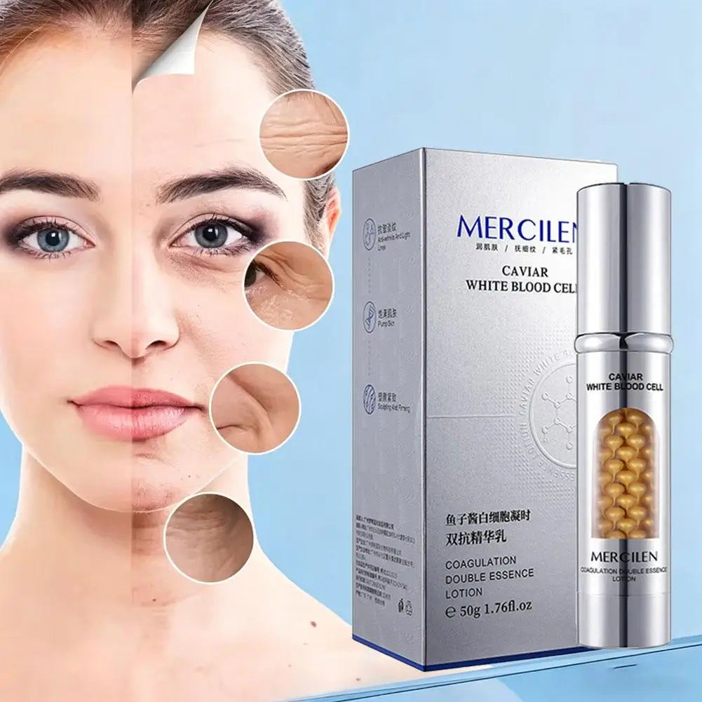 MERCILEN Firming Facial Moisturizing Serum — Firming & Elasticity — Pump bottle front view close-up