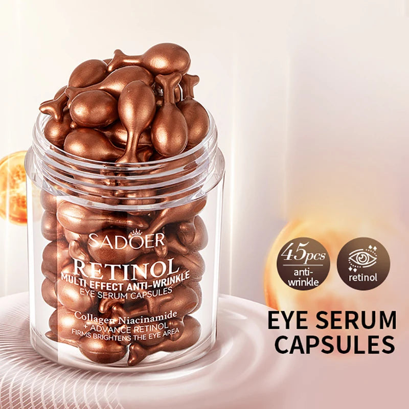 Retinol and peptide firming eye serum with anti-dark circle moisturizing cream texture